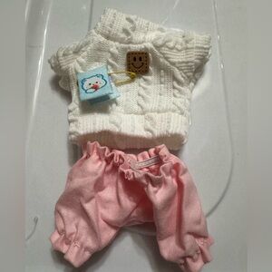 Cozy Knit Sweater and Pink Pants Set for Labubu